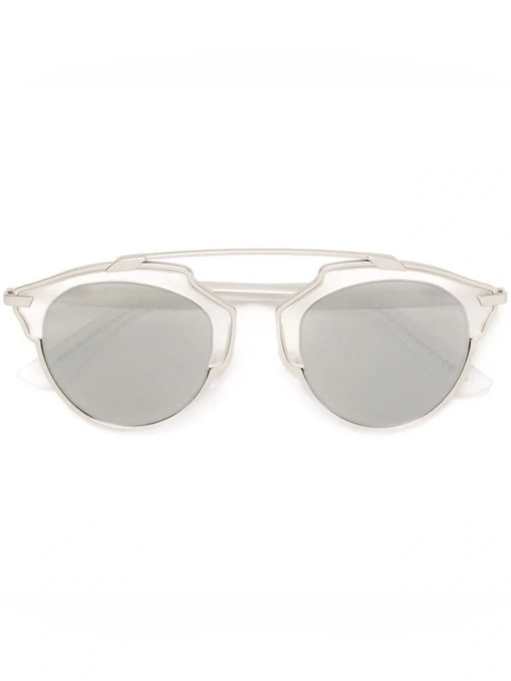Dior SO REAL Silver Mirrored Aviator Sunglasses with Clear Frame